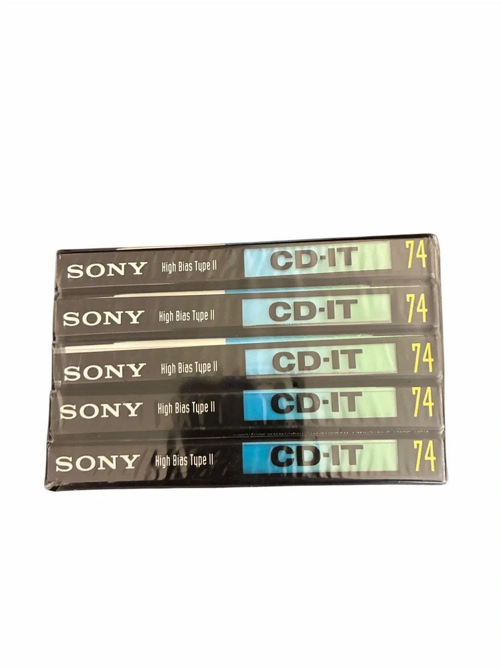 Sony CD-IT 74 High Bias Type II Audio Cassettes 5 Pack Slim Case C-74CDT2C New